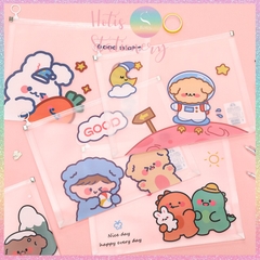 [HOTIS] Bìa đựng tài liệu A4 khóa zip họa tiết hoa lá, hoạt hình dễ thương