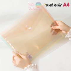 [HOTIS] Combo 3 túi đựng tài liệu A4 Deli Clear Bag – Bìa đựng hồ sơ trong suốt, chống thấm nước, nhiều màu sắc