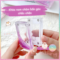 [HOTIS] Khung acrylic mini hoạt hình trong suốt khóa nam châm đựng ảnh thẻ để bàn