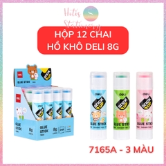 [HOTIS] Hộp 12 chai hồ khô 8g/ 15g/ 36g Deli Glue Stick 3 màu chai lớn tiết kiệm hơn