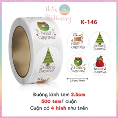 [HOTIS] 49 MẪU - Sticker nhãn dán Giáng Sinh Noel niêm phong trang trí hộp quà