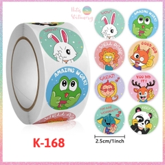 [HOTIS] Sticker Cuộn 500 Nhãn Dán Khen Thưởng Học Sinh - Tạo Động Lực, Kích Thích Học Tập, Phù Hợp Giáo Viên & Phụ Huynh