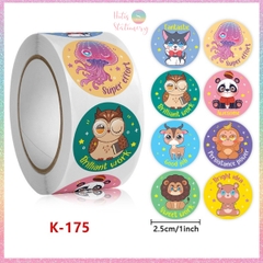 [HOTIS] Sticker Cuộn 500 Nhãn Dán Khen Thưởng Học Sinh - Tạo Động Lực, Kích Thích Học Tập, Phù Hợp Giáo Viên & Phụ Huynh