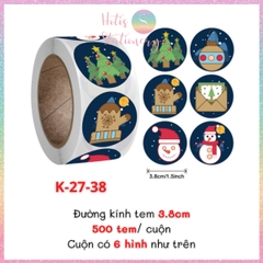 [HOTIS] 49 MẪU - Sticker nhãn dán Giáng Sinh Noel niêm phong trang trí hộp quà