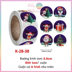 [HOTIS] 49 MẪU - Sticker nhãn dán Giáng Sinh Noel niêm phong trang trí hộp quà