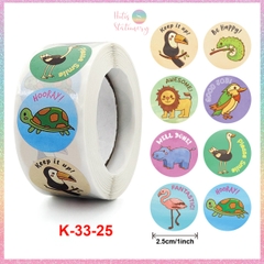 [HOTIS] Sticker Cuộn 500 Nhãn Dán Khen Thưởng Học Sinh - Tạo Động Lực, Kích Thích Học Tập, Phù Hợp Giáo Viên & Phụ Huynh