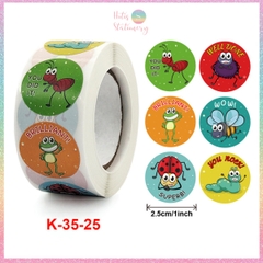 [HOTIS] Sticker Cuộn 500 Nhãn Dán Khen Thưởng Học Sinh - Tạo Động Lực, Kích Thích Học Tập, Phù Hợp Giáo Viên & Phụ Huynh