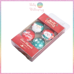 [HOTIS] Bộ 4 nam châm Giáng Sinh hình ông già Noel & người tuyết - Móc treo tủ lạnh sáng tạo