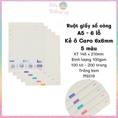 [HOTIS] Ruột sổ còng, tệp 100 tờ giấy refill binder KLong A5/B5/A4