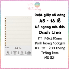 [HOTIS] Ruột sổ còng, tệp 100 tờ giấy refill binder KLong A5/B5/A4