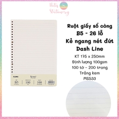 [HOTIS] Ruột sổ còng, tệp 100 tờ giấy refill binder KLong A5/B5/A4