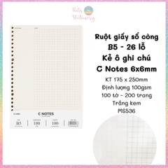 [HOTIS] Ruột sổ còng, tệp 100 tờ giấy refill binder KLong A5/B5/A4