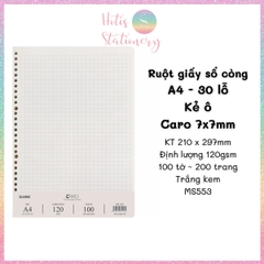 [HOTIS] Ruột sổ còng, tệp 100 tờ giấy refill binder KLong A5/B5/A4