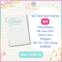 [HOTIS] Sổ Lite Binder B5 120 Trang KLONG Dash Caro/ Line - Còng Nhựa 2 Đầu, Bìa PP Chống Nước, Ghi Chép Linh Hoạt