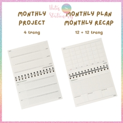 [HOTIS] Sổ Kế Hoạch Lò Xo Kép Standing Planner B6 160 Trang - Sổ Để Bàn Tiện Lợi, Giấy 100GSM, Thiết Kế Đứng Đa Năng