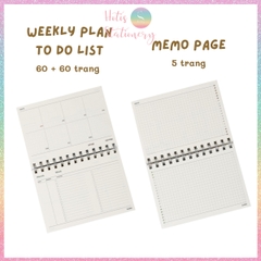 [HOTIS] Sổ Kế Hoạch Lò Xo Kép Standing Planner B6 160 Trang - Sổ Để Bàn Tiện Lợi, Giấy 100GSM, Thiết Kế Đứng Đa Năng