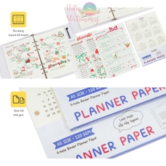 Ruột sổ kế hoạch A5 6 lỗ 96 trang KLONG Paper Planner ruột giấy refill bìa còng