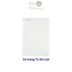 Ruột sổ kế hoạch A5 6 lỗ 96 trang KLONG Paper Planner ruột giấy refill bìa còng