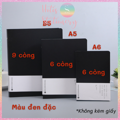 [HOTIS] Color Binder - Bìa còng nâu/ đen/ trắng - A6/ A5/ B5/ A4 (Không kèm giấy)
