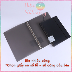 [HOTIS] Color Binder - Bìa còng nâu/ đen/ trắng - A6/ A5/ B5/ A4 (Không kèm giấy)