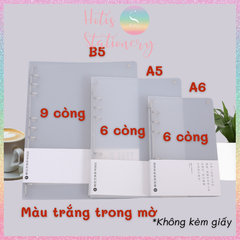 [HOTIS] Color Binder - Bìa còng nâu/ đen/ trắng - A6/ A5/ B5/ A4 (Không kèm giấy)