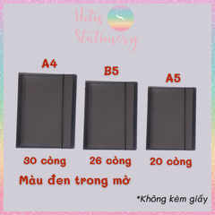 [HOTIS] Color Binder - Bìa còng nâu/ đen/ trắng - A6/ A5/ B5/ A4 (Không kèm giấy)
