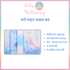 [HOTIS] Tập vở học sinh, sinh viên kẻ ngang B5 - 40 tờ/ 80 trang