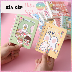 [HOTIS] 20 MẪU - Sổ lò xo mini bìa kép/ đơn - Kẻ ngang/ trơn - 160 trang