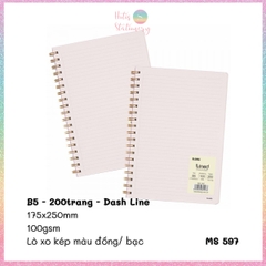 [HOTIS] Sổ lò xo kép Klong line/ caro A5/B5 120/ 200 trang bìa nhựa trong suốt