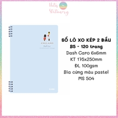 [HOTIS] Sổ lò xo kép 2 đầu B5 Dash Line/Caro 120/ 200 trang