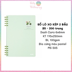 [HOTIS] Sổ lò xo kép 2 đầu B5 Dash Line/Caro 120/ 200 trang