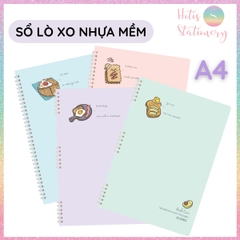 [HOTIS] Sổ lò xo nhựa mềm A4 KLONG kẻ ngang, kẻ ô, 120 trang, 100gsm