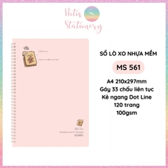 [HOTIS] Sổ lò xo nhựa mềm A4 KLONG kẻ ngang, kẻ ô, 120 trang, 100gsm