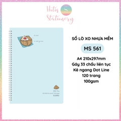 [HOTIS] Sổ lò xo nhựa mềm A4 KLONG kẻ ngang, kẻ ô, 120 trang, 100gsm