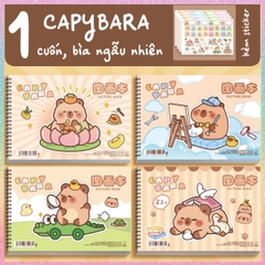 [HOTIS] Sổ vẽ tô màu cho bé khổ A4 bìa in hình Capybara hoạt hình cute, 30 tờ, 60 trang