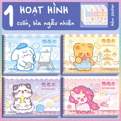 [HOTIS] Sổ vẽ tô màu cho bé khổ A4 bìa in hình Capybara hoạt hình cute, 30 tờ, 60 trang