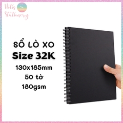 [HOTIS] Sổ lò xo màu đen 100 trang, 180gsm, bìa cứng, sổ vẽ tay graffiti, ablum ảnh kỷ niệm, vẽ tranh