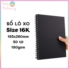 [HOTIS] Sổ lò xo màu đen 100 trang, 180gsm, bìa cứng, sổ vẽ tay graffiti, ablum ảnh kỷ niệm, vẽ tranh