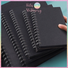 [HOTIS] Sổ lò xo màu đen 100 trang, 180gsm, bìa cứng, sổ vẽ tay graffiti, ablum ảnh kỷ niệm, vẽ tranh