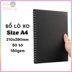 [HOTIS] Sổ lò xo màu đen 100 trang, 180gsm, bìa cứng, sổ vẽ tay graffiti, ablum ảnh kỷ niệm, vẽ tranh