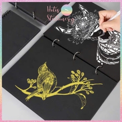 [HOTIS] Sổ lò xo màu đen 100 trang, 180gsm, bìa cứng, sổ vẽ tay graffiti, ablum ảnh kỷ niệm, vẽ tranh