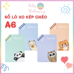 [HOTIS] Sổ lò xo kép chéo A6 Dash Line120 trang, sổ lò xo mini bỏ túi MS 961