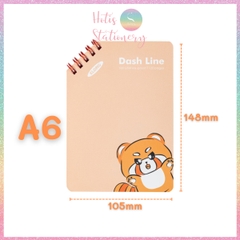 [HOTIS] Sổ lò xo kép chéo A6 Dash Line120 trang, sổ lò xo mini bỏ túi MS 961