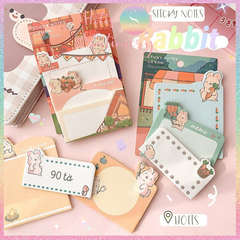 [HOTIS] Set 90 tờ giấy ghi chú, giấy note in màu hoạt hình, 3 kích cỡ