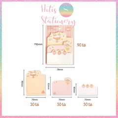 [HOTIS] Set 90 tờ giấy ghi chú, giấy note in màu hoạt hình, 3 kích cỡ