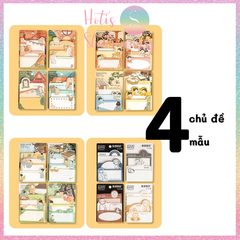 [HOTIS] Set 90 tờ giấy ghi chú, giấy note in màu hoạt hình, 3 kích cỡ