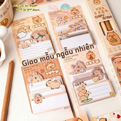 [HOTIS] Set 90 tờ giấy ghi chú, giấy note in màu hoạt hình, 3 kích cỡ