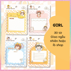 [HOTIS] Set 30 tờ giấy ghi chú, giấy note in màu hoạt hình