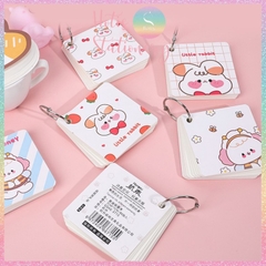 [HOTIS] Flashcard Bộ 80 thẻ học từ vựng ngoại ngữ, ghi chú bìa tranh vẽ hoạt hình dễ thương