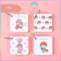 [HOTIS] Flashcard Bộ 80 thẻ học từ vựng ngoại ngữ, ghi chú bìa tranh vẽ hoạt hình dễ thương